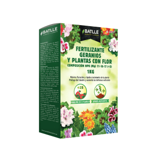 Fertilizante geranios y plantas con flor