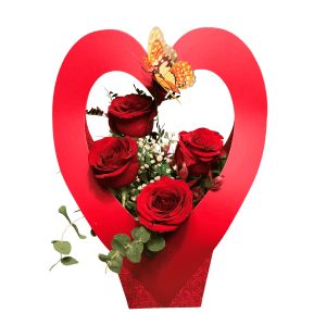 Coraz&oacute;n Mi Amor con rosas rojas y detalle decorativo &ndash; Rosi Floristas
