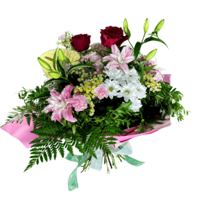 Ramo Elche – Anturium, rosas, margaritas y hortensia
