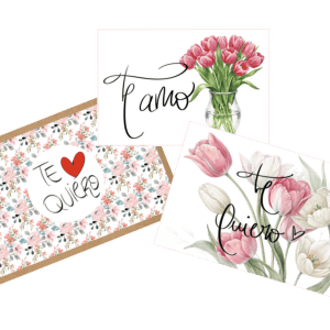 Tarjetas rom&aacute;nticas con mensajes de amor y dise&ntilde;o floral &ndash; Rosi Floristas